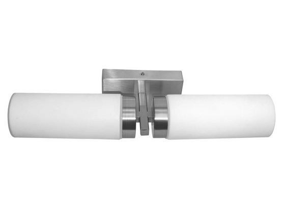 Wandleuchte Nickelfarben - Weiß, KONVENTIONELL, Glas/Metall (31cm) Wandleuchte Nickelfarben - Weiß, KONVENTIONELL, Glas/Metall (31cm)