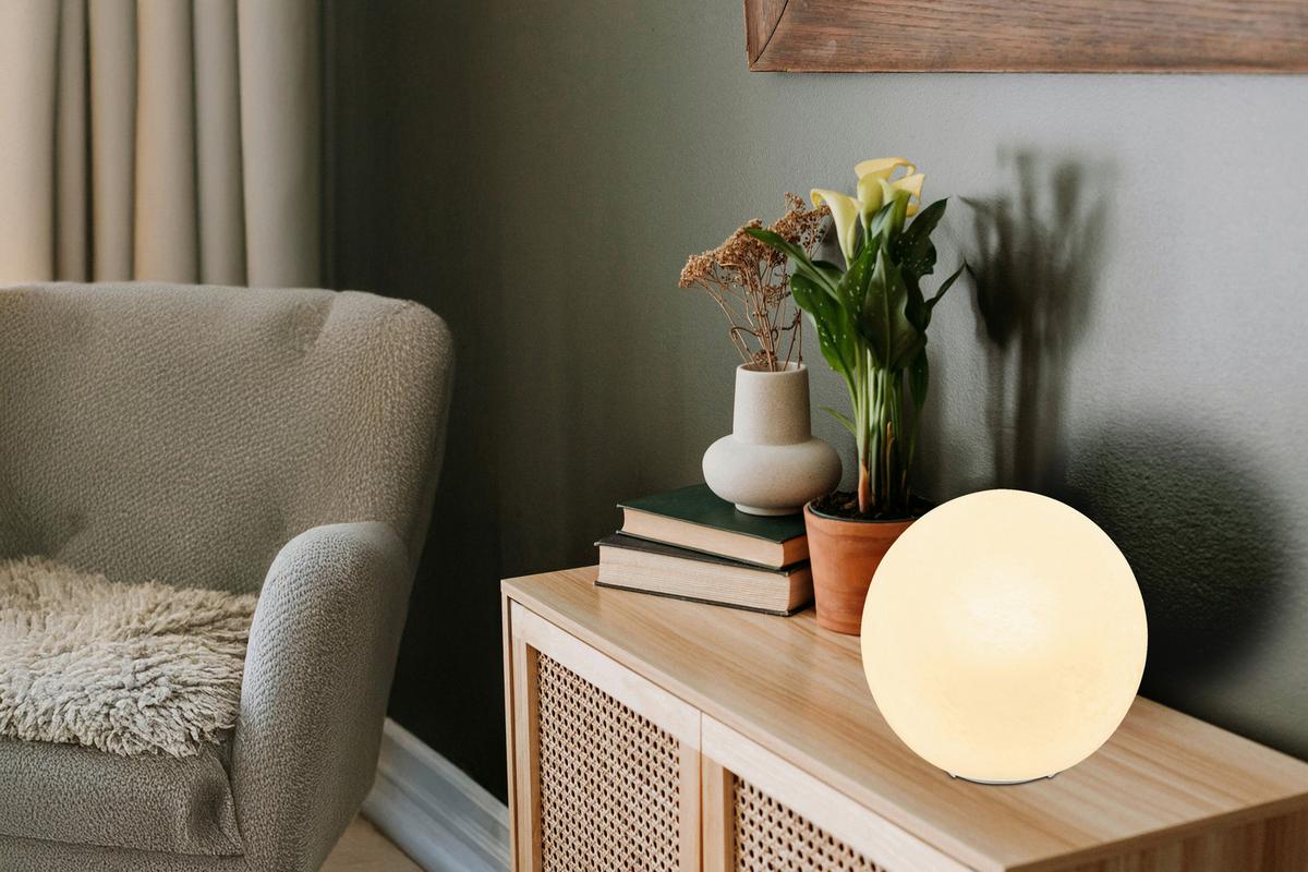 Tischleuchte Exkl. 1xe27, 60w - Weiß, Design, Glas/Metall (25/24,5cm) - Globo