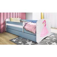 Kinder-/Juniorbett Babydreams inkl. Matratze 80x160 - Blau/Birkefarben, MODERN, Holz/Holzwerkstoff (80/160cm) - MID.YOU