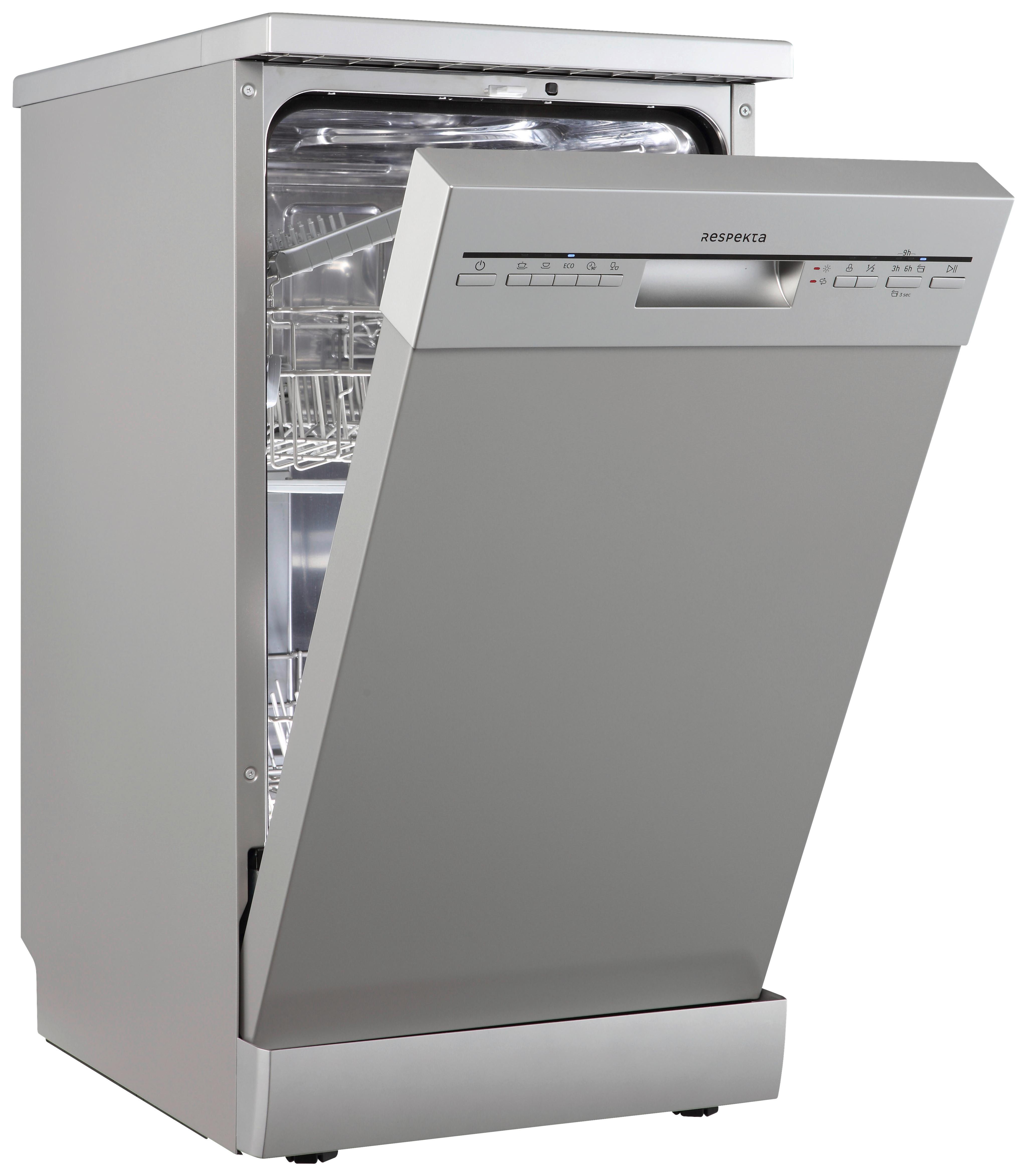 Geschirrspüler Silberfarben B: 44,8 Cm - Silberfarben, Basics, Kunststoff/Metall (44,8/84,5/60cm) - Respekta