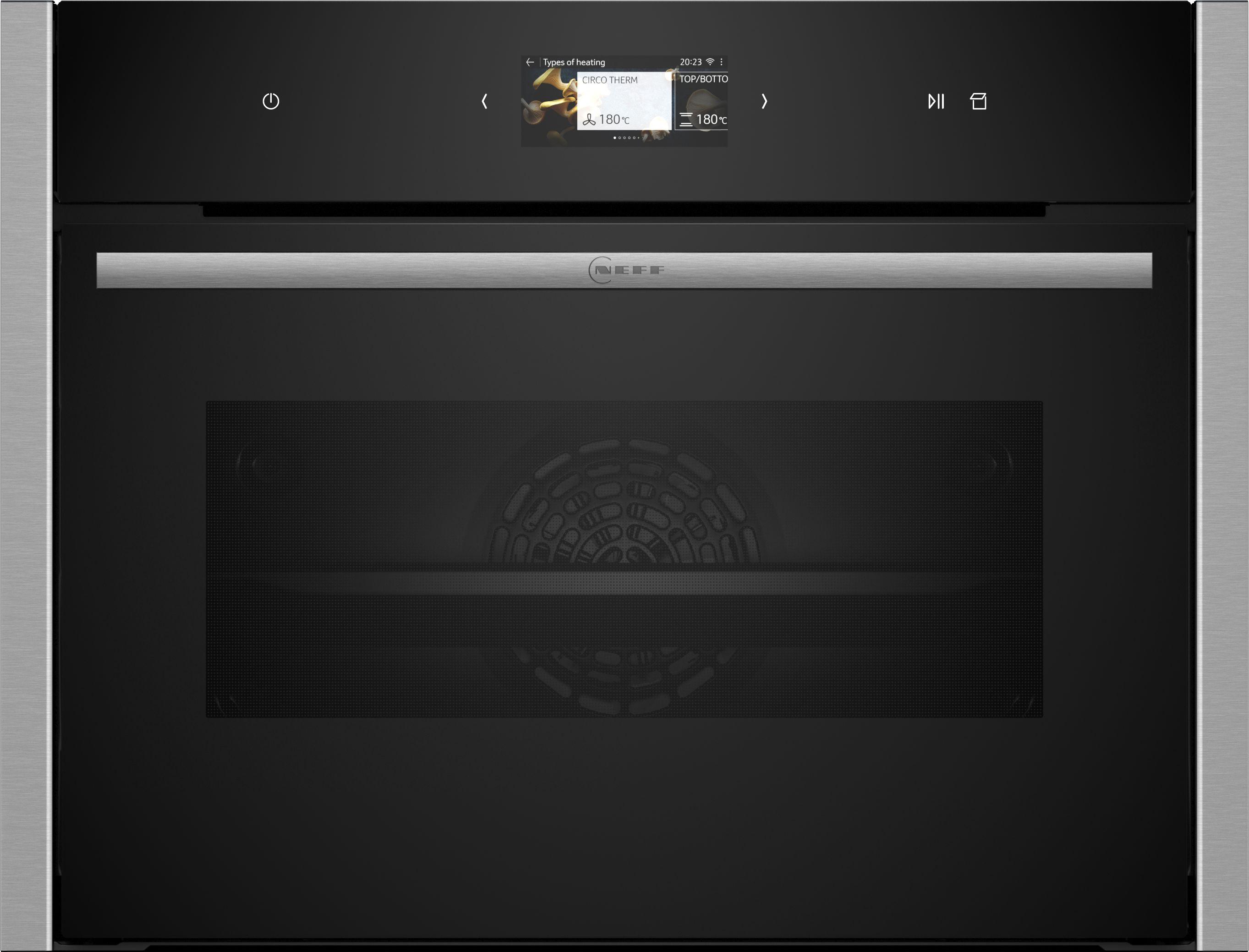 Dampfbackofen C24fs31n0 - Edelstahlfarben/Schwarz, MODERN, Glas (59,6/45,5/54,8cm) - Neff