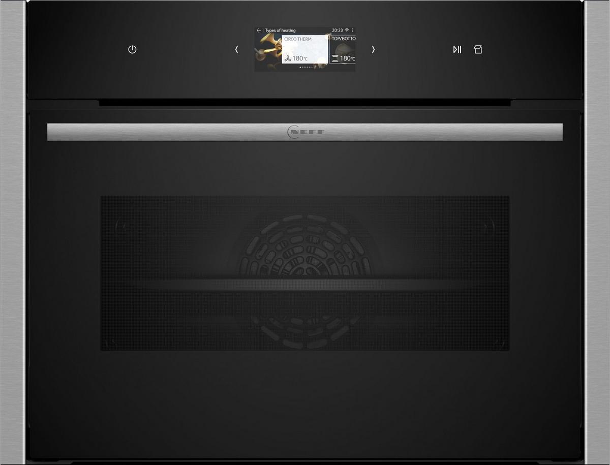 Dampfbackofen C24fs31n0 - Edelstahlfarben/Schwarz, MODERN, Glas (59,6/45,5/54,8cm) - Neff