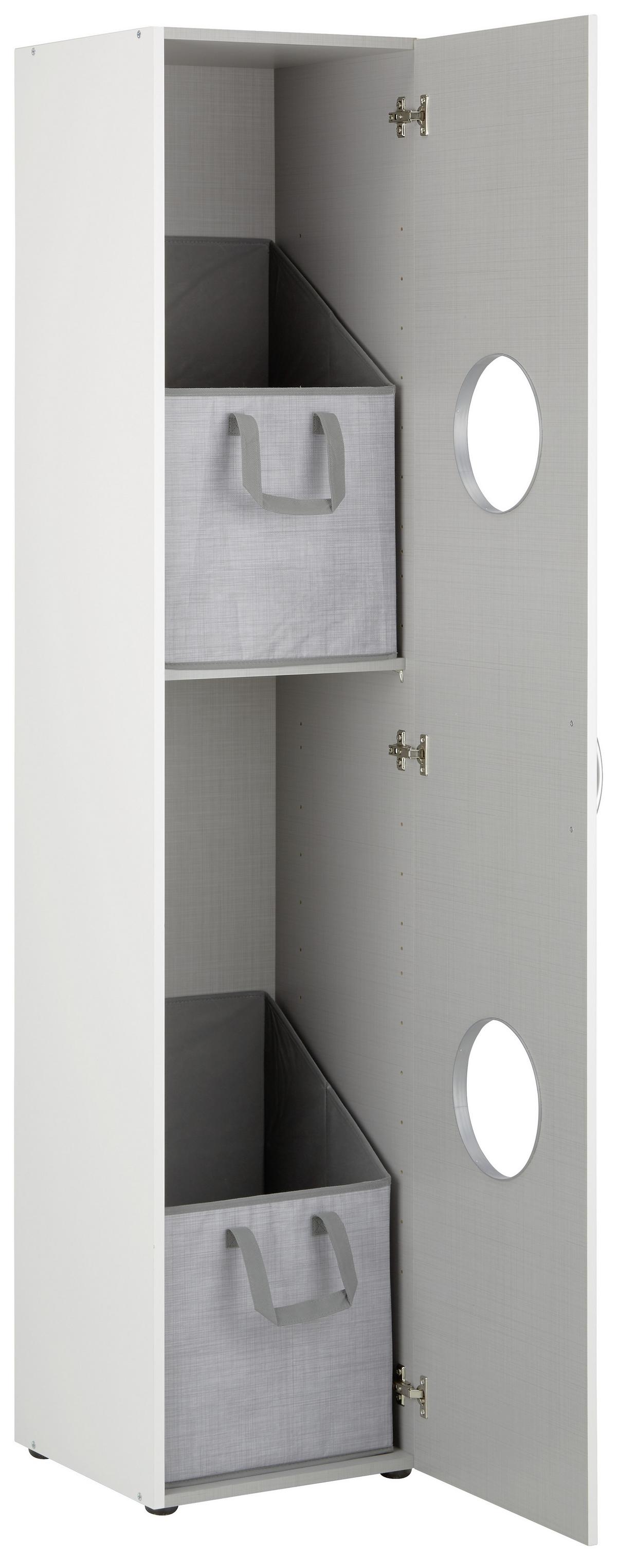 SKŘÍŇ MRK - bílá/barvy hliníku, Konvenční, kompozitní dřevo/plast (40/185cm) - Mömax