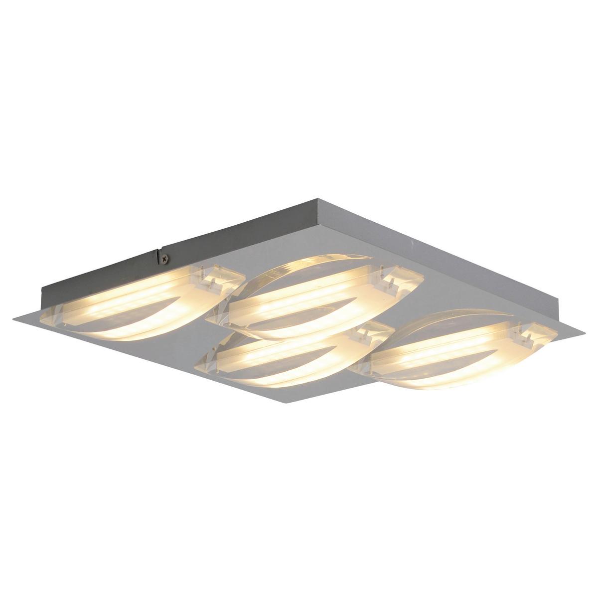 LED-Deckenleuchte Chur L: 30 cm Quadratisch - Chromfarben, Basics, Kunststoff/Metall (30/5cm) - Näve