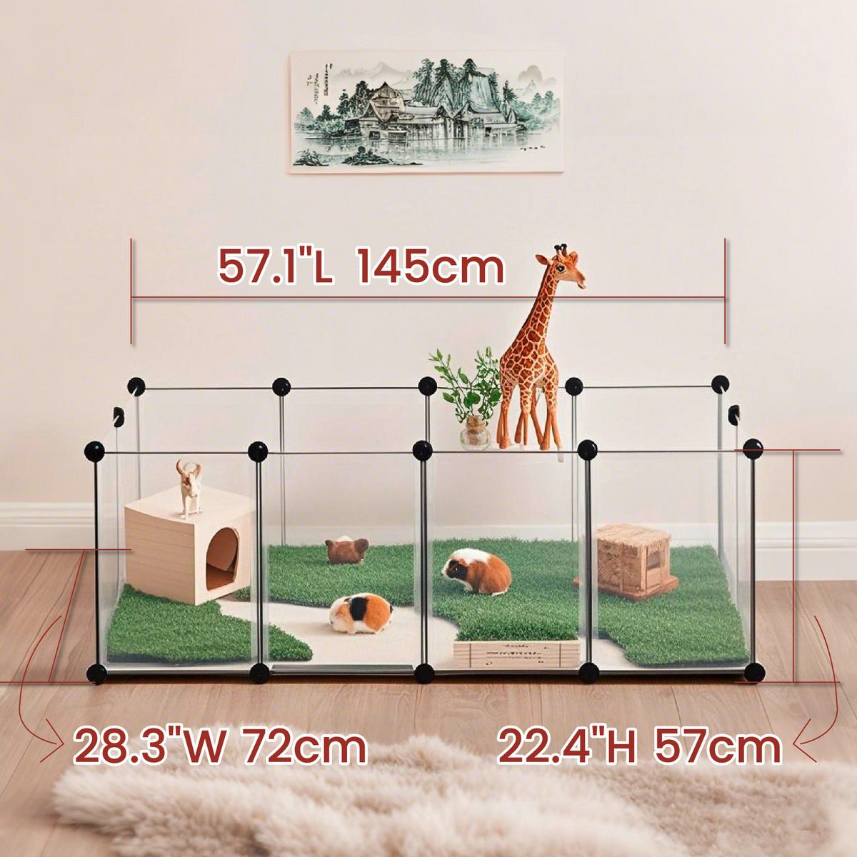 Heimtiergehege Weiß B: 125 cm - Weiß, Basics, Kunststoff (125/42/63cm)