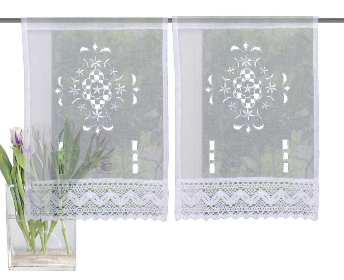 Kurzgardinenset Alegra - Weiß, KONVENTIONELL, Textil (30cm) - Schmidt W. Gmbh