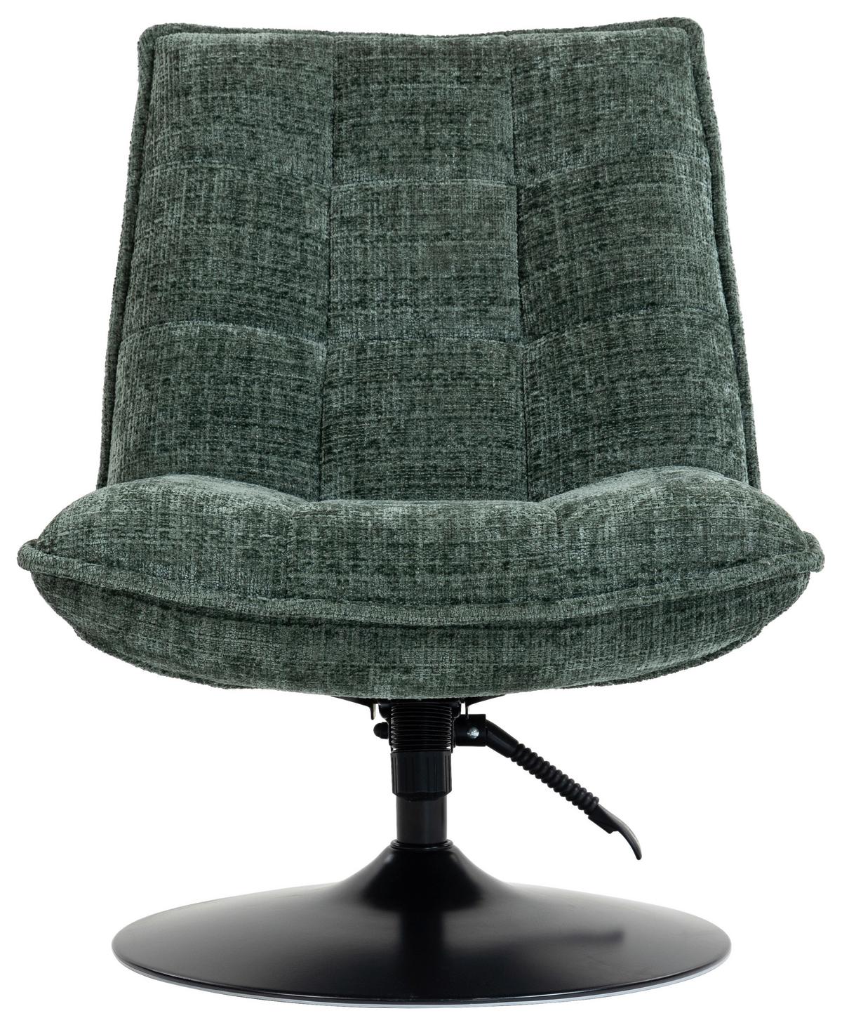 Relaxliege Kairo Grün Sitzfläche drehbar, B: 71 cm - Schwarz/Grün, MODERN, Holz/Textil (71/88/89cm)