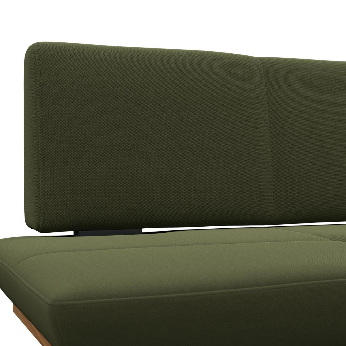 Sitzbank Tristan Webstoff moosgrün , B: 170cm - Schwarz/Grün, MODERN, Holz/Textil (170/48/90cm) - James Wood
