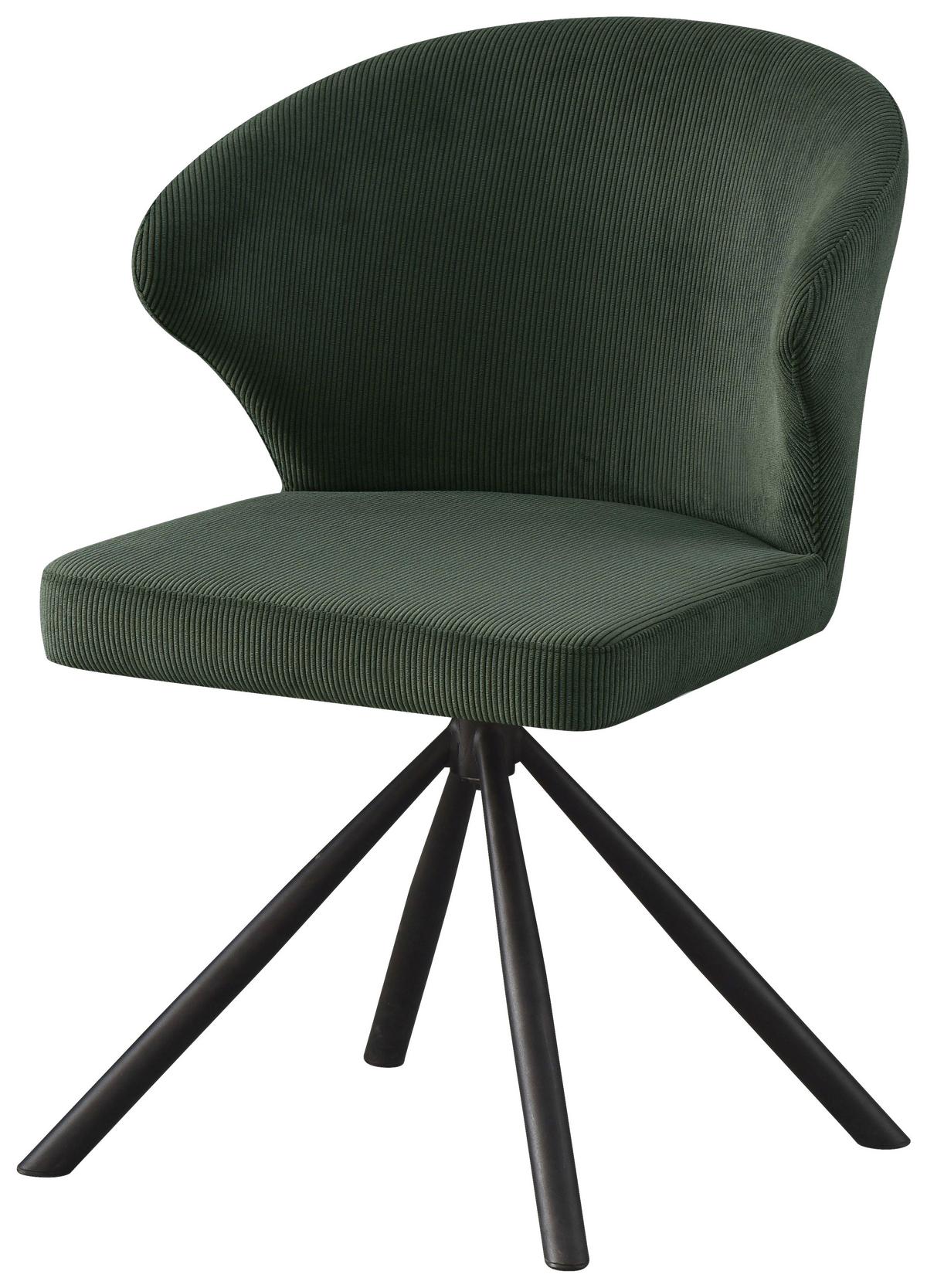 Stolička s podrúčkami zelená - čierna/tmavozelená, Lifestyle, kov/textil (55/81,5/58cm) - Based