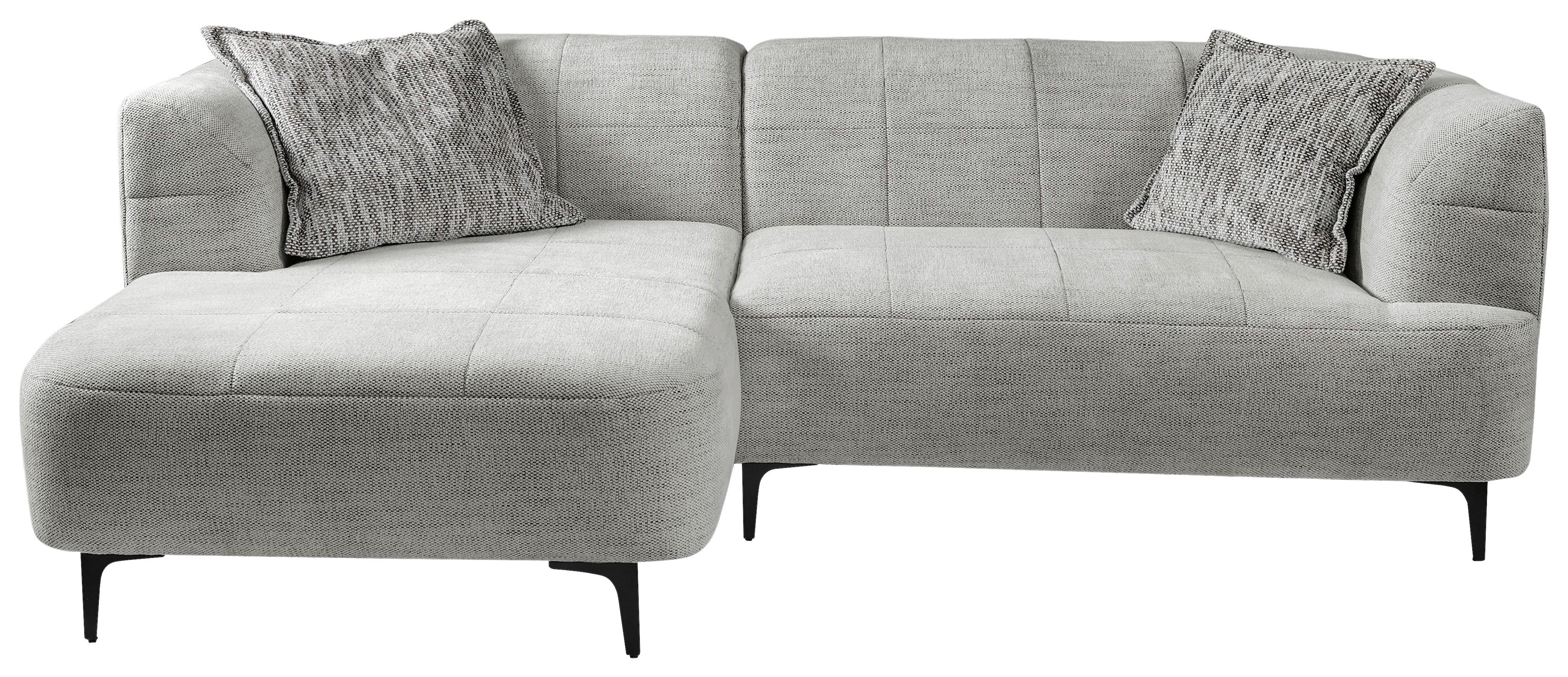 Ecksofa Lou Hellgrau/Schwarz, 158 cm - Hellgrau/Schwarz, Design, Textil (158/247cm) - MID.YOU