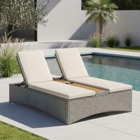 ZÁHRADNÉ LEŽADLO MONERO - krémová, Modern, kov/drevo (203/155/150cm) - Bessagi Garden