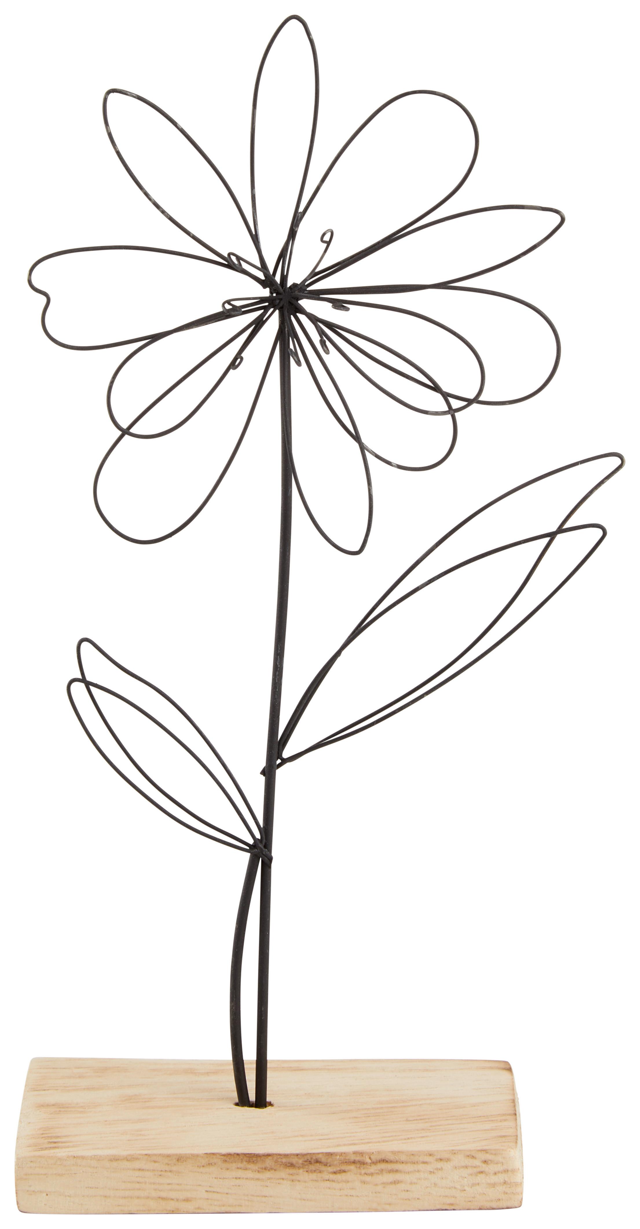 Dekoblume H: ca. 22, Blumy - Schwarz, MODERN, Holz/Metall (12/5/22cm)
