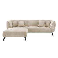 Ecksofa Colori Beige S: 160/264 Cm - Beige/Schwarz, MODERN, Holz/Textil (160/264cm) - MID.YOU