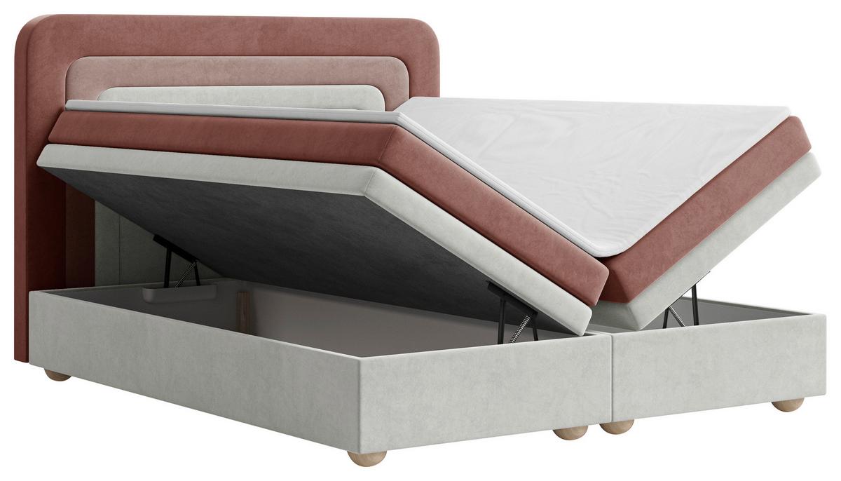 Boxbett Nest Lf: 180x200 Creme/Rosa/Beere - Beere/Creme, MODERN, Holz/Kunststoff (180/200cm) - MID.YOU