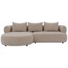 Ecksofa Ferro Hellbraun S: 156x256 cm - Hellbraun/Schwarz, Design, Textil (156/256cm) - Livetastic
