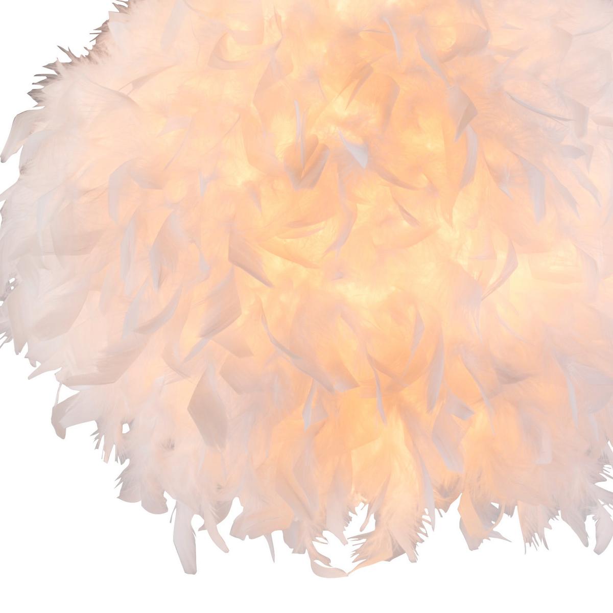Stehlampe Katunga Weiß Höhenverstellbar - Weiß/Nickelfarben, Basics, Textil/Metall (96/45/196cm) - Globo
