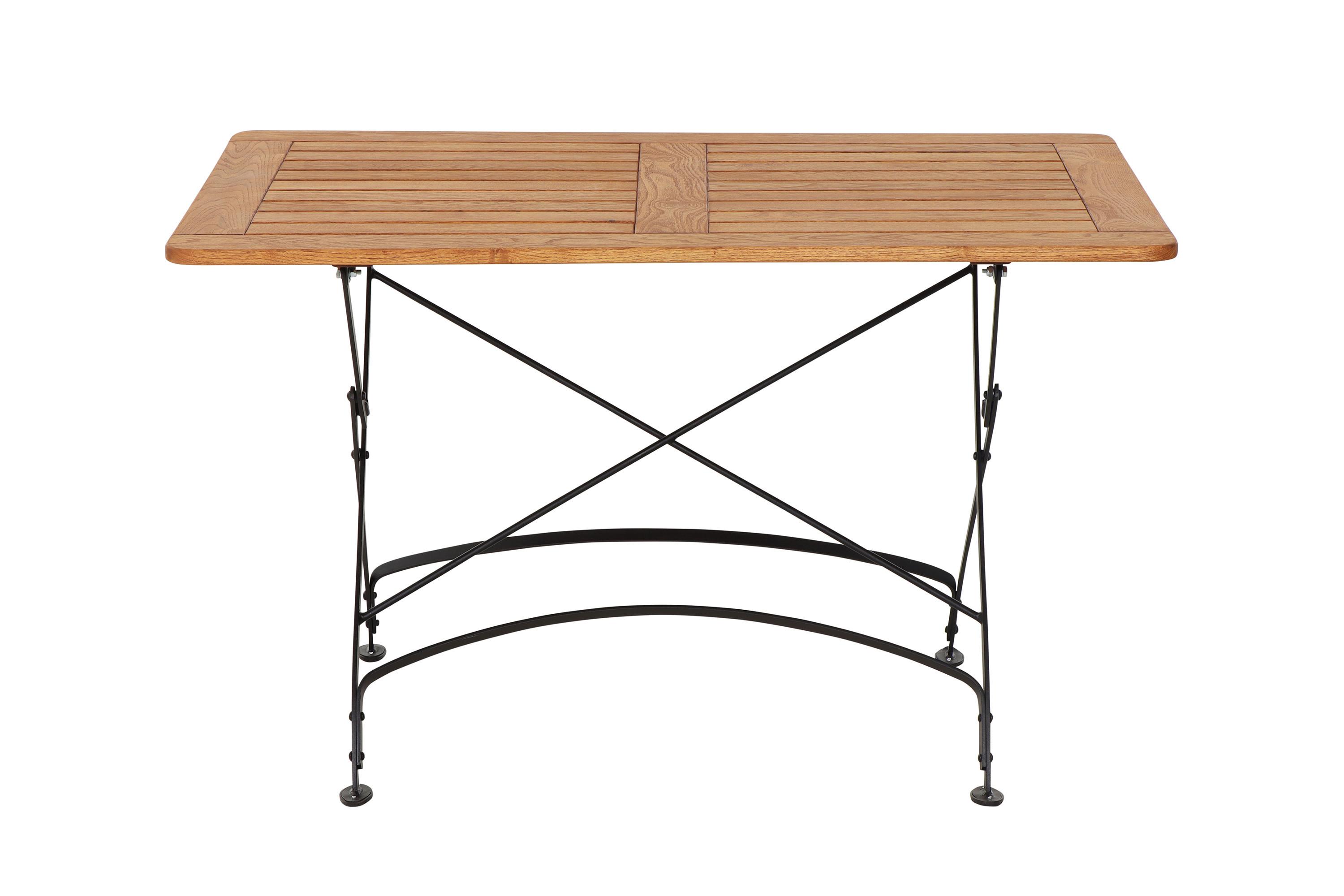 Gartentisch Klappbar Robinienholz/Metall L 120 cm - Robinienfarben/Schwarz, KONVENTIONELL, Holz/Metall (120/80/78cm) - Siena Garden