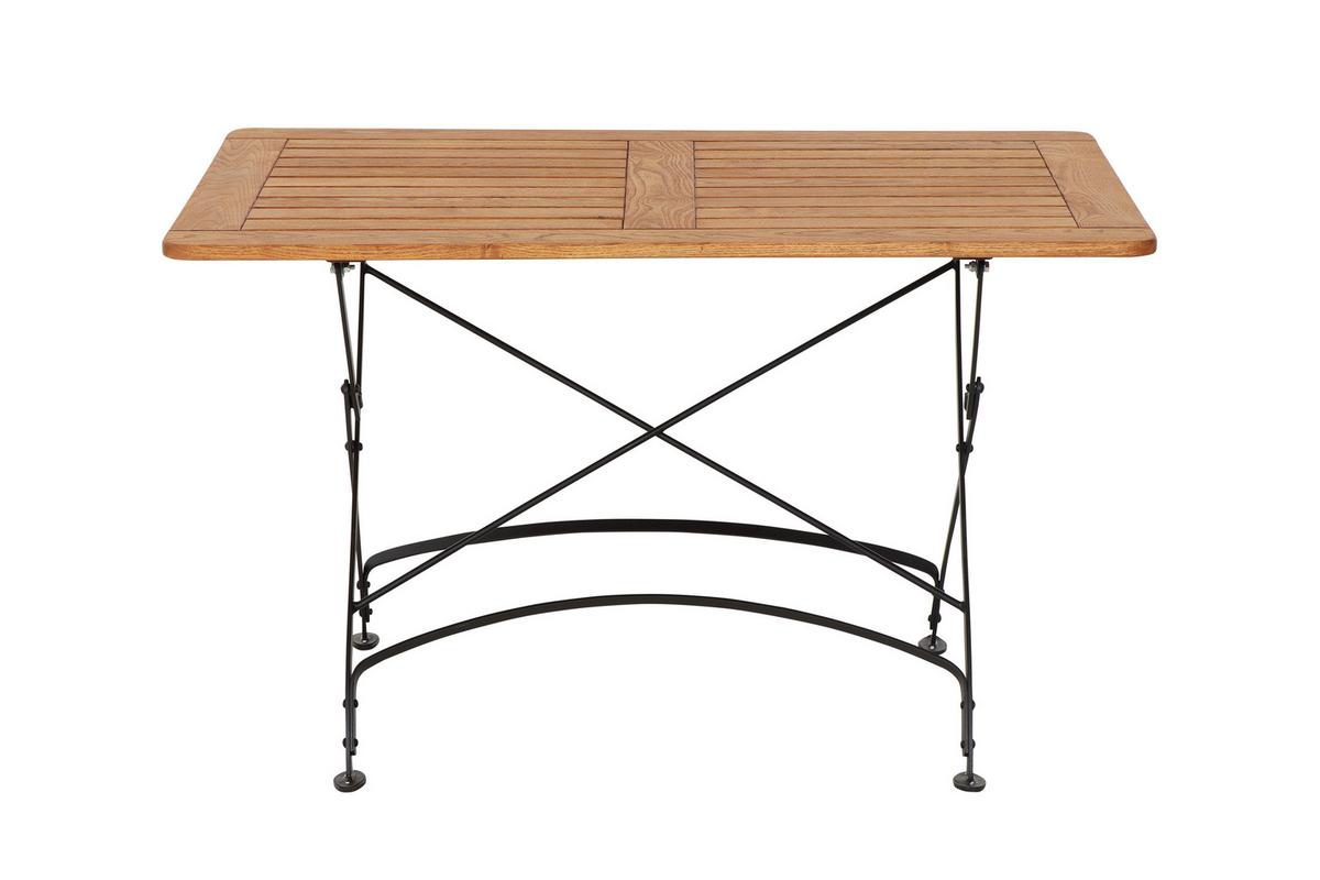 Gartentisch Klappbar Robinienholz/Metall L 120 cm - Robinienfarben/Schwarz, KONVENTIONELL, Holz/Metall (120/80/78cm) - Siena Garden