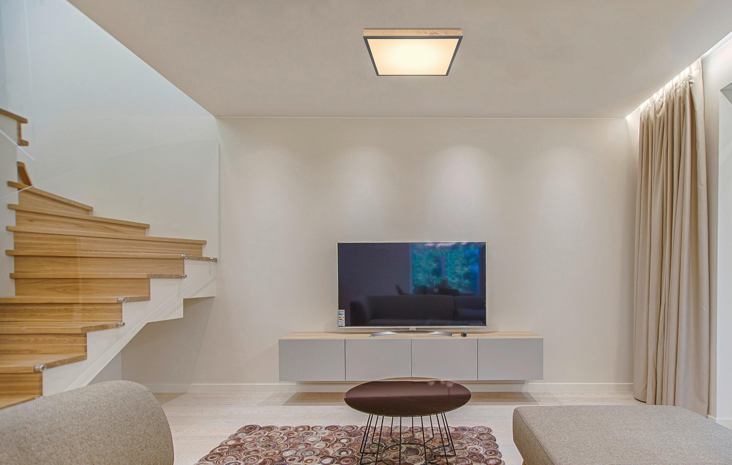 LED-Deckenleuchte Doro L: 45 cm - Opal/Graphitfarben, Basics, Kunststoff/Metall (45/45/6,5cm) - Globo