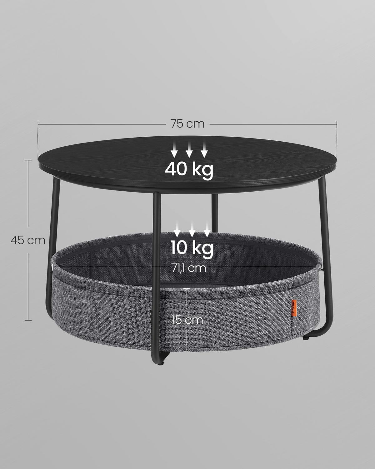 Konferenční stolek šedá, černá - šedá/černá, Trend, kov/kompozitní dřevo (75/45/75cm) - MID.YOU