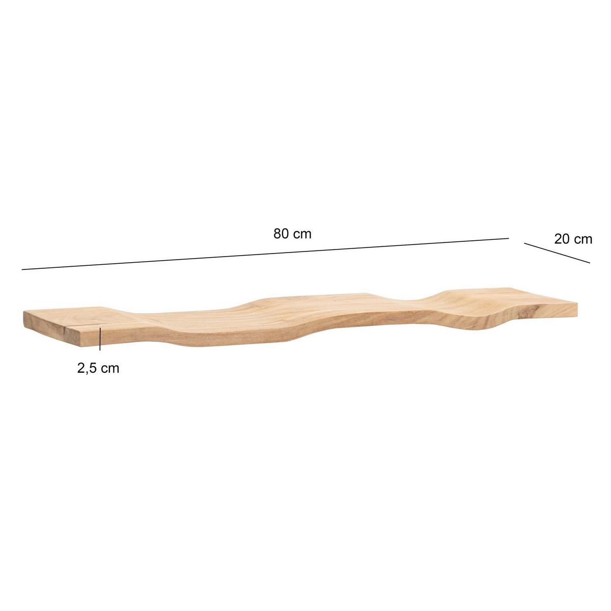 WANDBOARD Akaziefarben B: 80cm - Akaziefarben, Design, Holz (80/5/20cm) - Livetastic