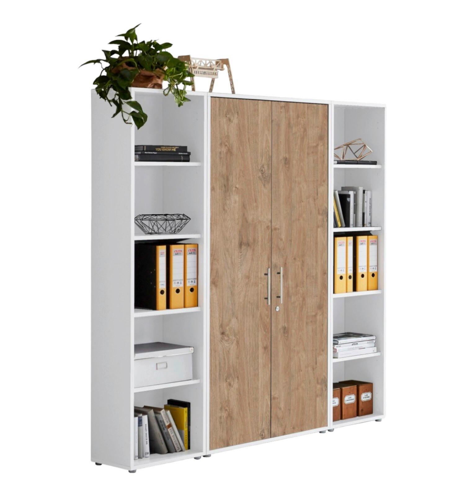 Office Edition B: 173 cm Eichefarben/Weiß - Eichefarben/Weiß, MODERN, Holzwerkstoff (173/186/33cm) - MID.YOU