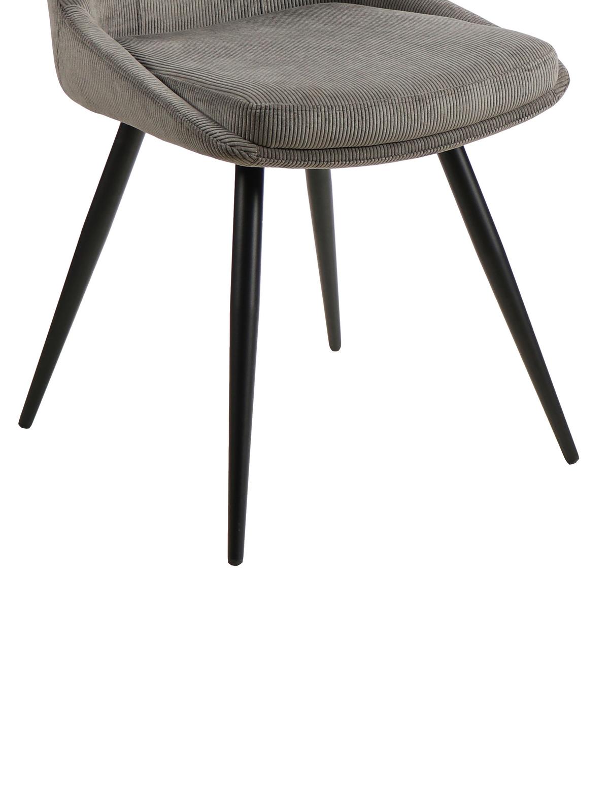 Esszimmerstuhl Corinna Grau Gepolstert - Schwarz/Grau, MODERN, Holz/Textil (49/88/59cm) - MID.YOU