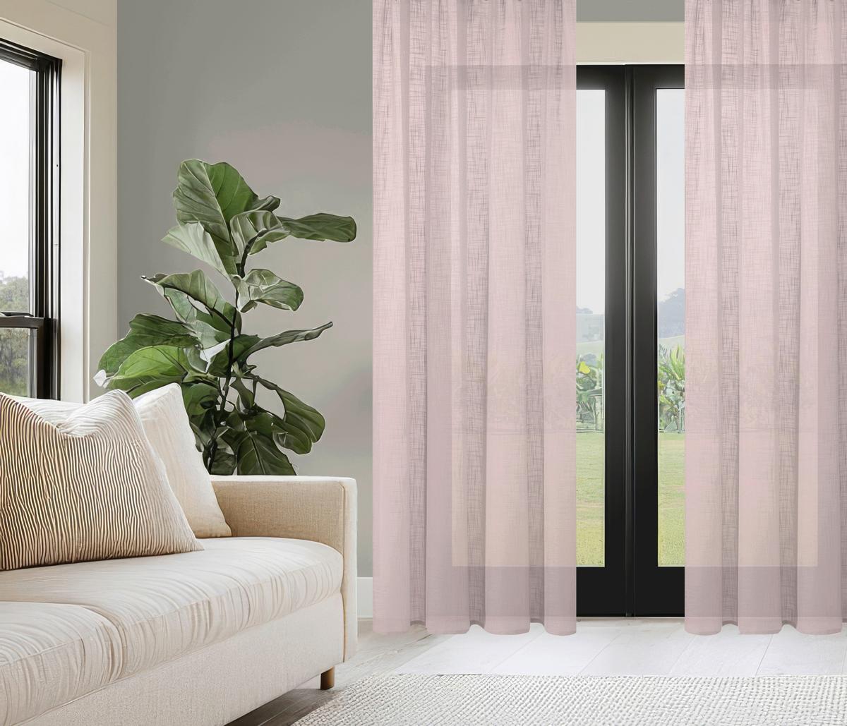 FERTIGVORHANG SOFTY 2ER SET - Rosa, Basics, Textil (140/225cm)