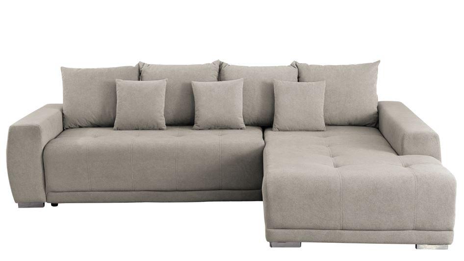 Ecksofa Madeleine Beige S: 280x204cm - Beige/Silberfarben, Design, Textil (280/204cm) - MID.YOU