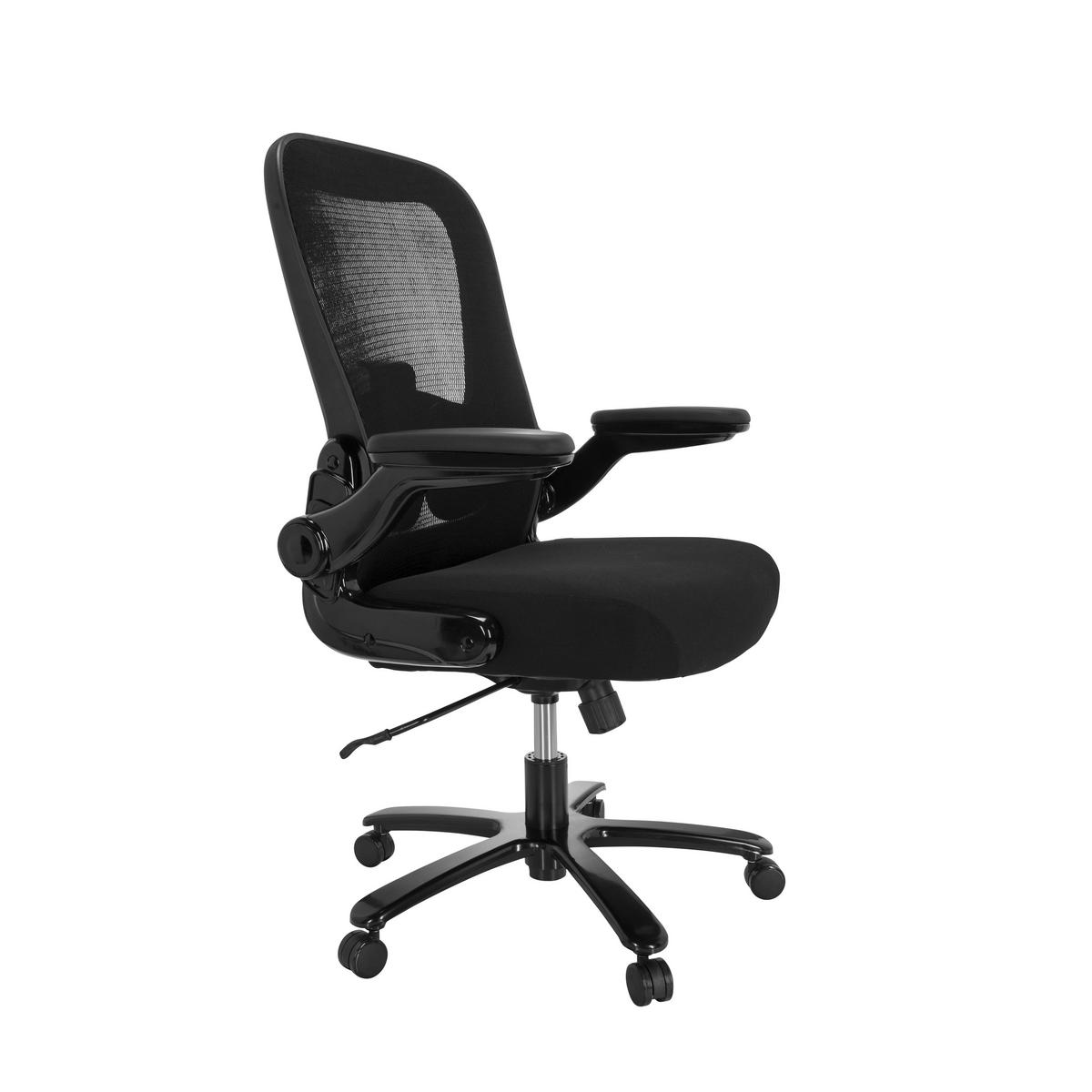 Bürostuhl Instructor Schwarz Bis 220 Kg - Schwarz, Basics, Kunststoff/Textil (75/122/63cm) - MID.YOU