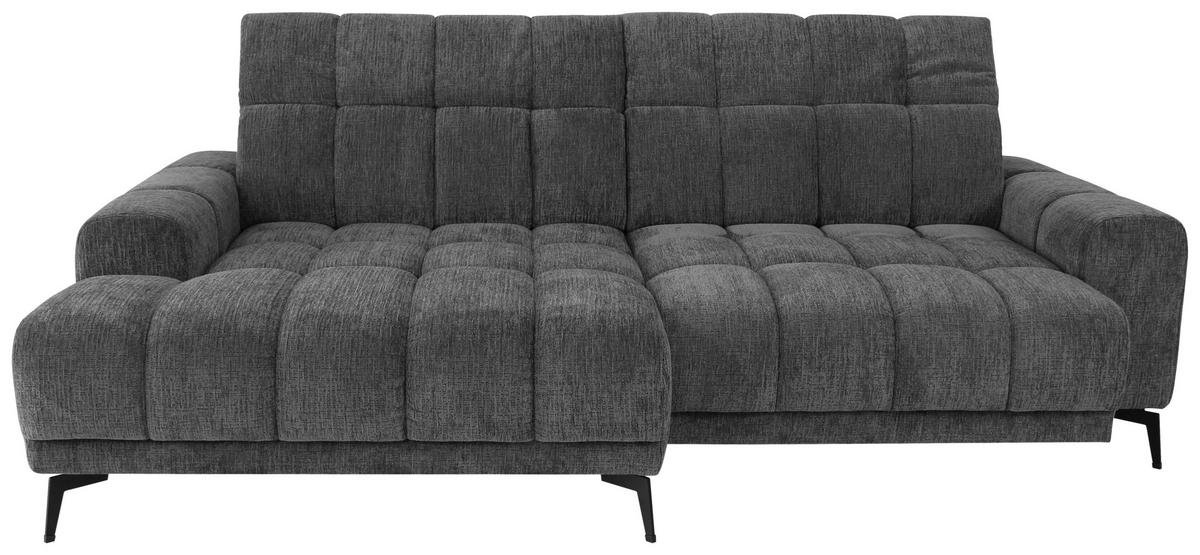 Rohová sedačka LAYA, levá, antracitová žinylka KANSAS - antracitová, Moderní, textil (155/250cm) - Premium Living