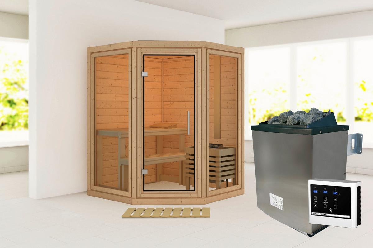 Sauna Muya 159/210/159 Cm - Fichtefarben, Basics, Holz (159/210/159cm)