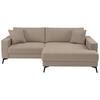 Ecksofa Ted Braun S: 228x174 Cm - Schwarz/Braun, Trend, Textil (228/174cm)