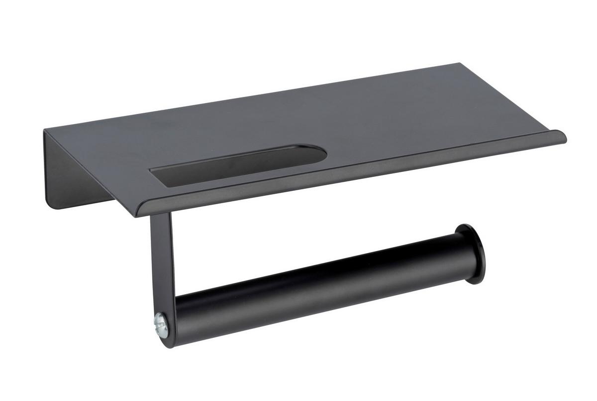 Toilettenpapierhalter Allstar Walli Schwarz 70012400 - Schwarz, MODERN, Metall (18/9,5/7,5cm) - Wenko