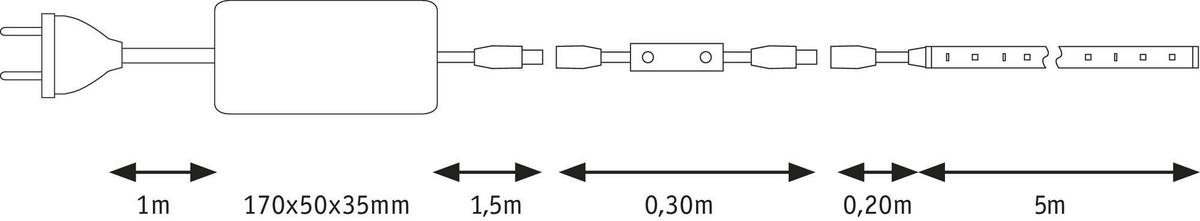 Led-streifen L: 5 M Dimmbar - Weiß, Basics, Kunststoff (500cm) - Paulmann