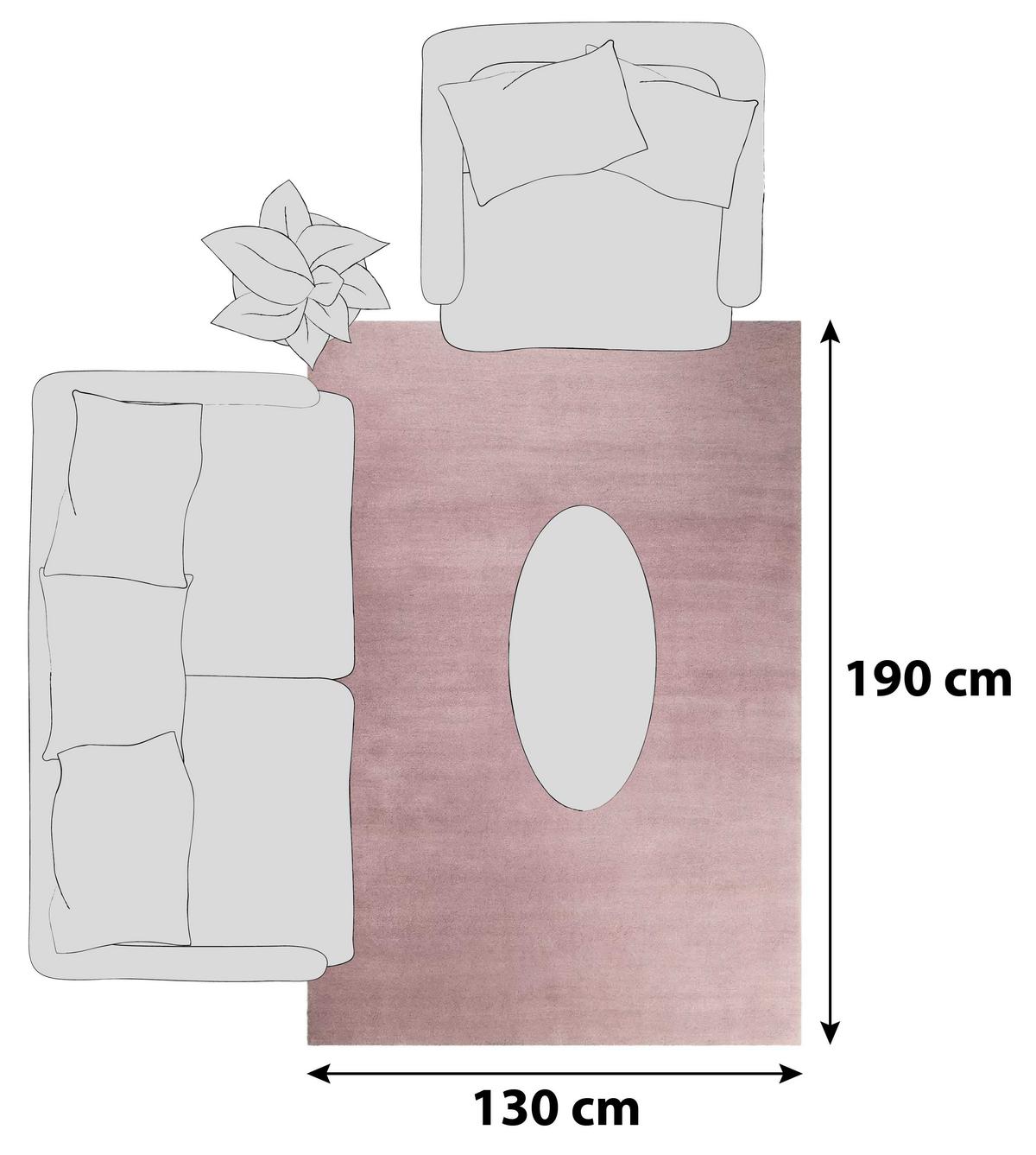 Hochflor Teppich Rosa Loft 130x190 Cm - Rosa, Trend, Textil (130/190cm) - Esprit