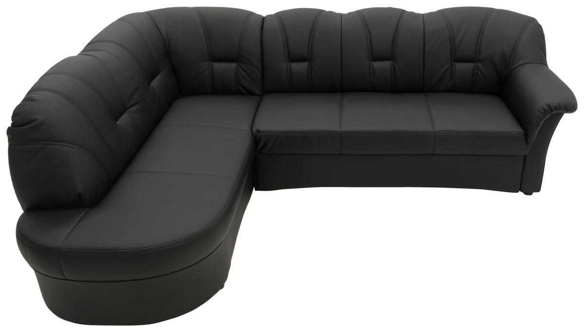 Ecksofa Papenburg Schwarz Lederlook - Schwarz, KONVENTIONELL, Textil (180/243cm) - MID.YOU