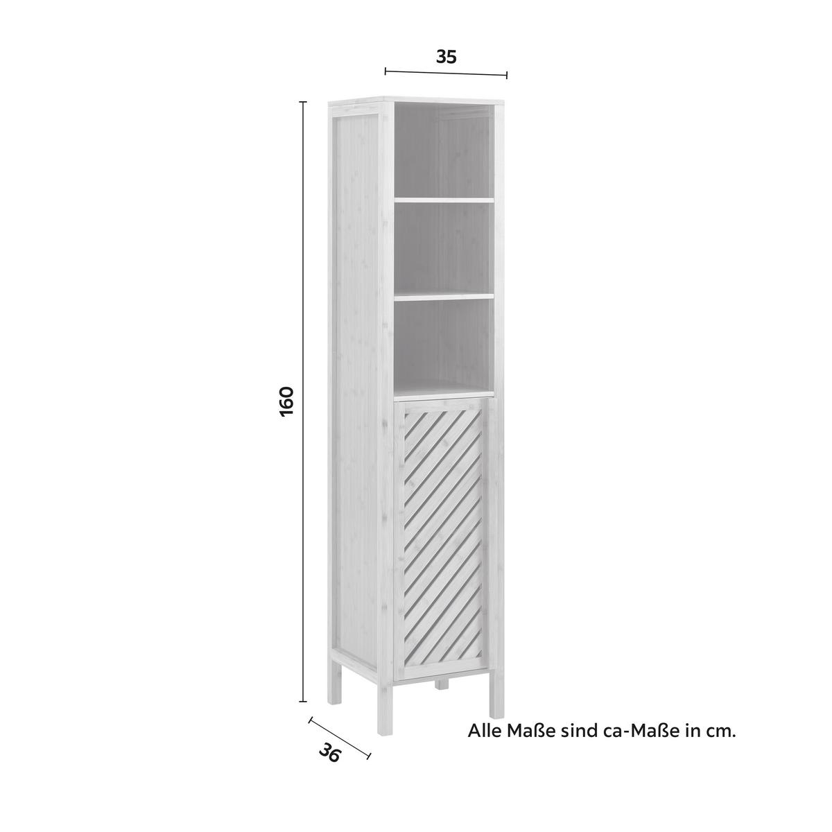 Vysoká skrinka BONNY prírodné farby - prírodná farba, Modern, prírodné materiály (35/160/36cm) - P & B