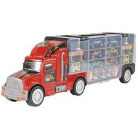Spielzeugautos Auto-Transport- LKW ab 3 Jahren - Rot/Schwarz, LIFESTYLE, Kunststoff (49cm)
