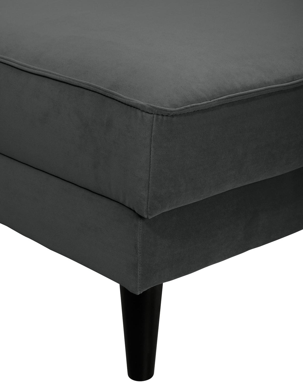 Polsterhocker Lumber Jack Anthrazit Velours - Wengefarben/Anthrazit, MODERN, Textil (123/45/74cm) - Trendmanufaktur