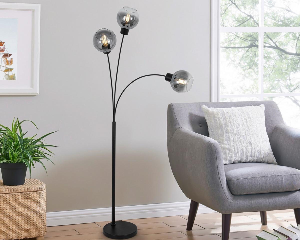 STOJACÍ LAMPA GITTI - černá, Moderní, kov/plast (63/160cm) - Mömax