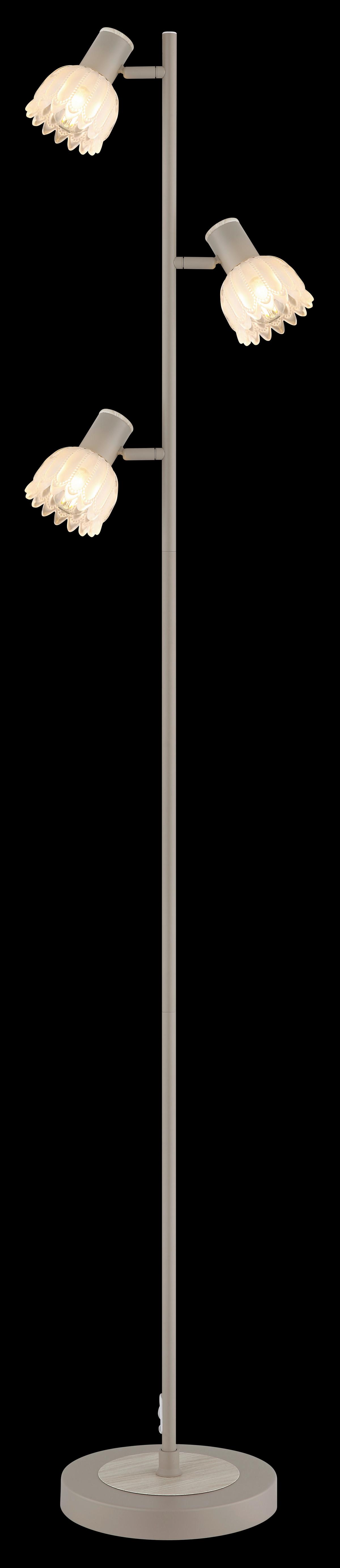 Stehleuchte Exkl. 3xe14, 40w - Sandfarben/Schwarz, KONVENTIONELL, Glas/Kunststoff (28/23/154cm) - Globo