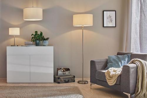 Hängeleuchte Tessa H: 110 Cm 1-Flammig, Dimmbar - Creme, Design, Textil/Metall (45/110cm) - Paulmann