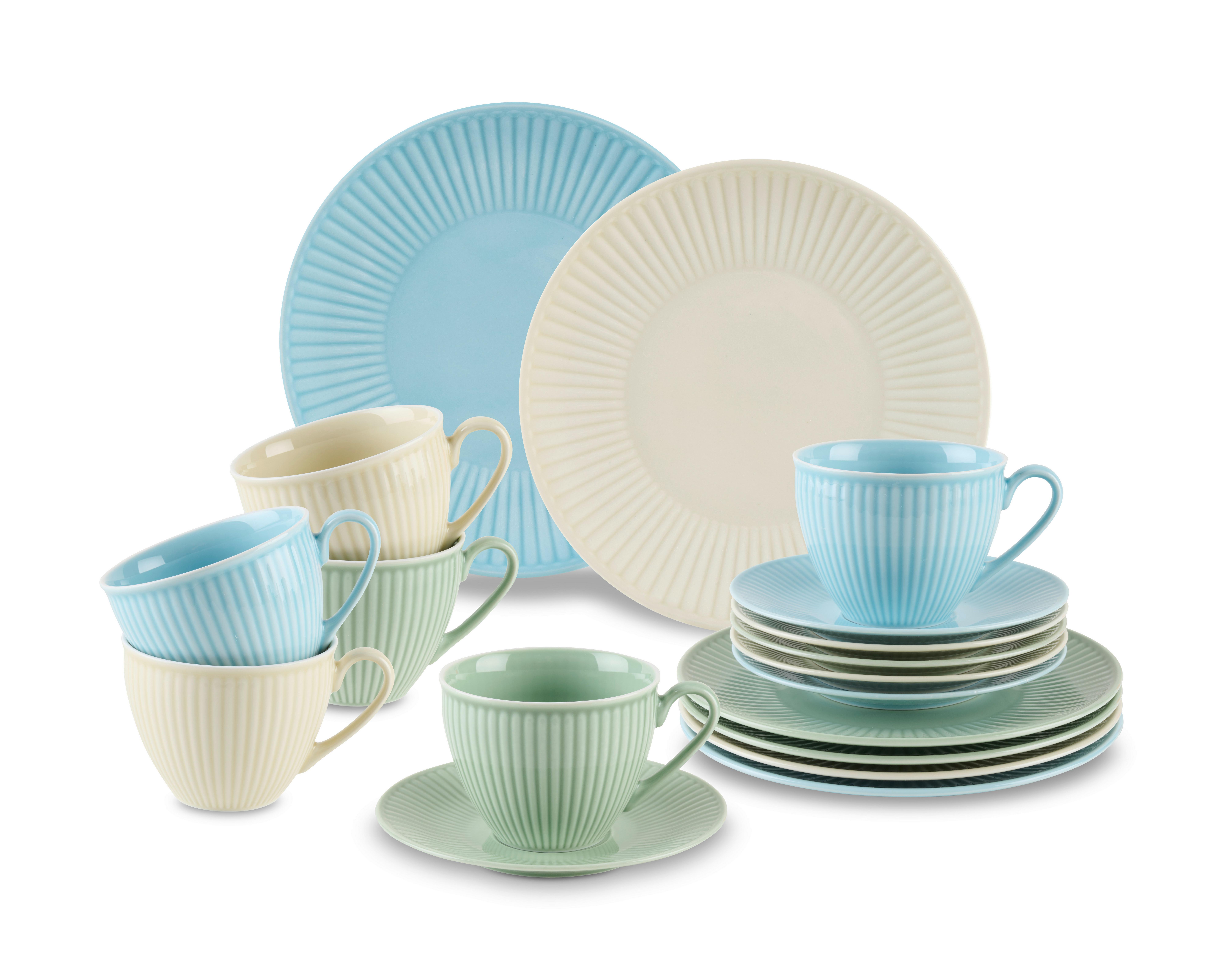 Kávový servis 18-dielny - viacfarebná, Modern, keramika (31/31/31,5cm) - Mömax