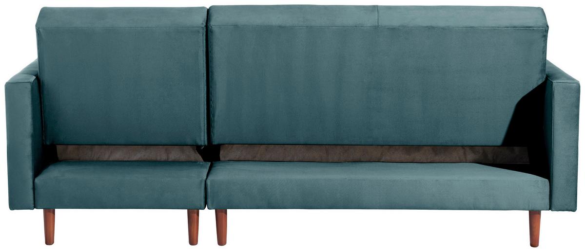 Ecksofa Mit Schlaffunktion Easy Relax Blau Samt - Blau/Eschefarben, Design, Textil (223/152cm) - Max Winzer