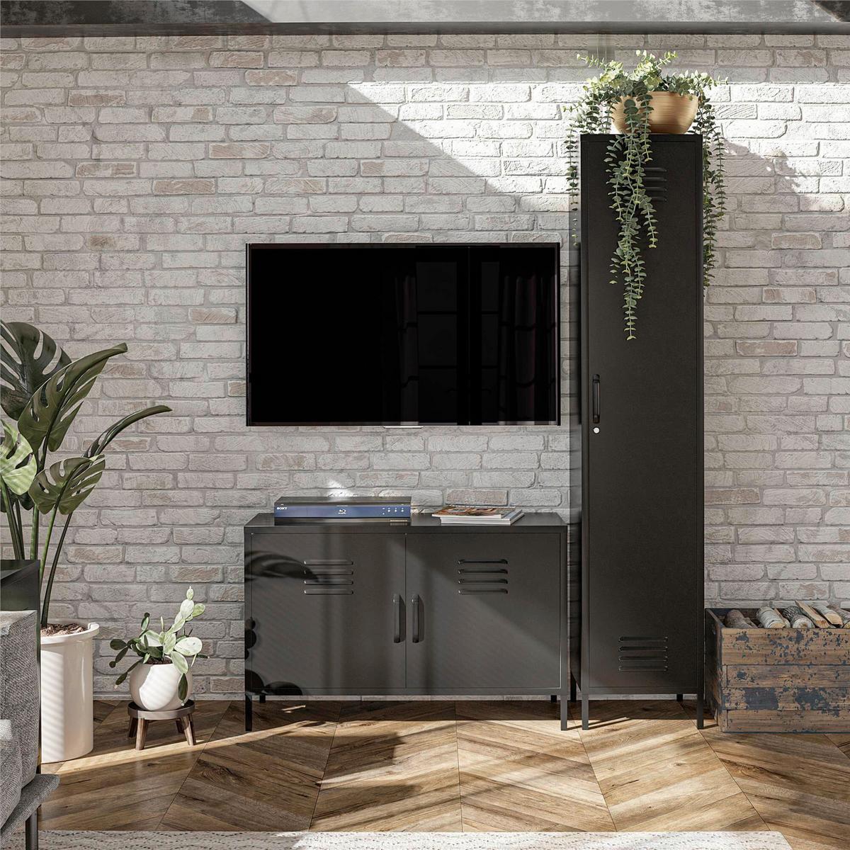 Highboard Mission District Schwarz B: 100cm - Schwarz, Design, Metall (100/64/46cm) - MID.YOU