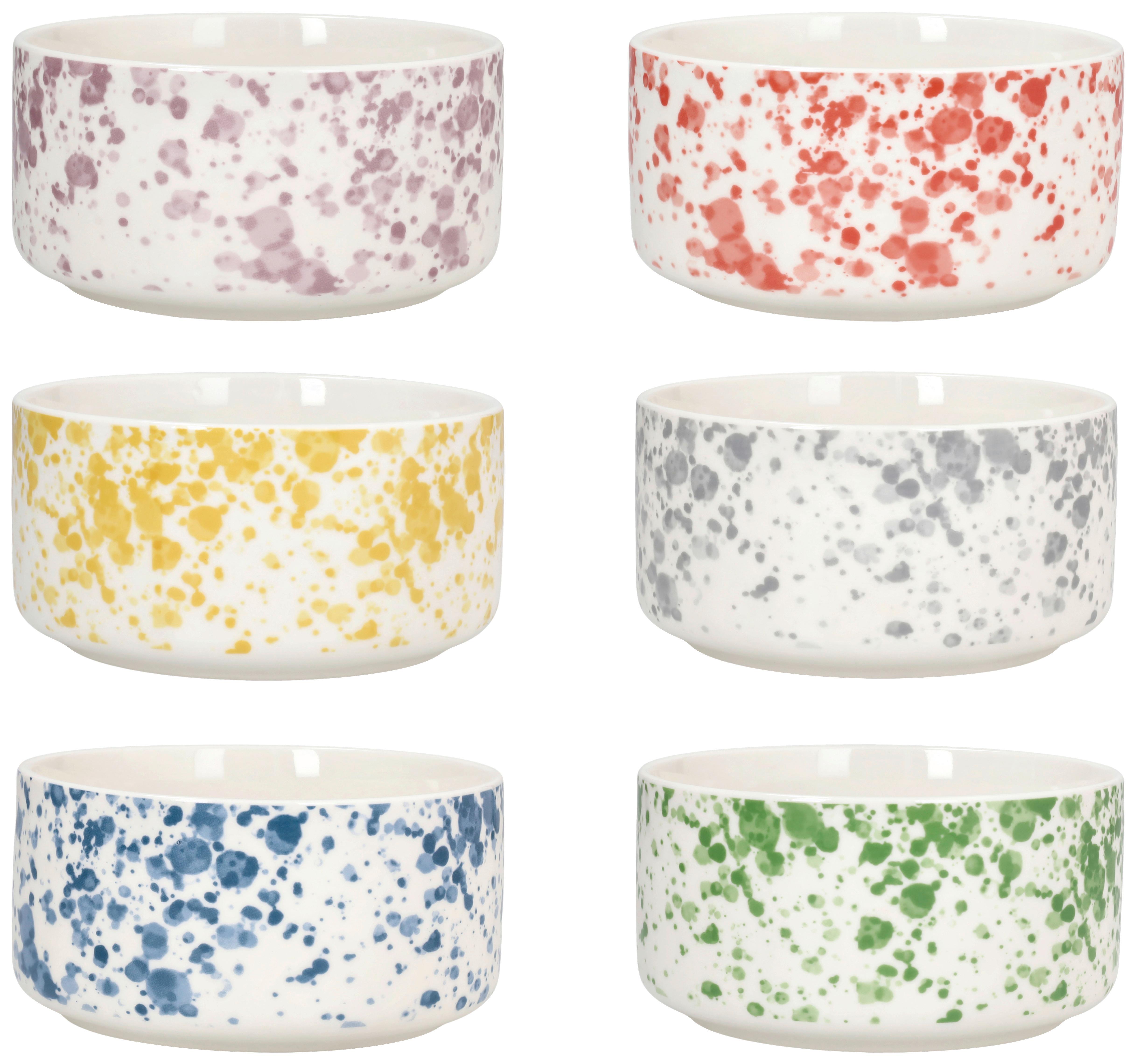 Müslischalenset Apulia 6--Teilig. Keramik multicolor - Blau/Bordeaux, Basics, Keramik - Tognana