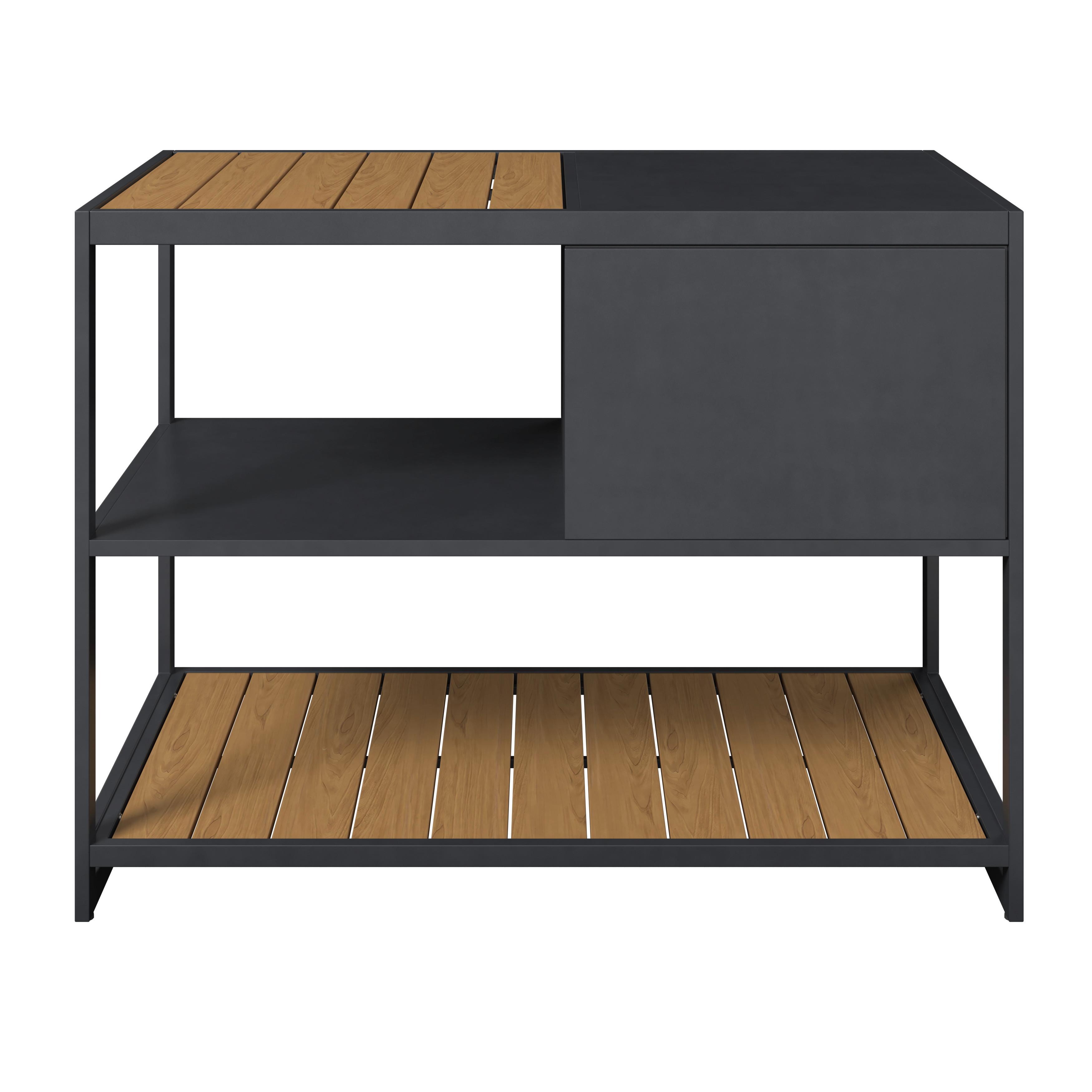 Outdoorküche Santiago Ii - Anthrazit/Naturfarben, Basics, Kunststoff/Metall (120/116/60cm) - Beldano