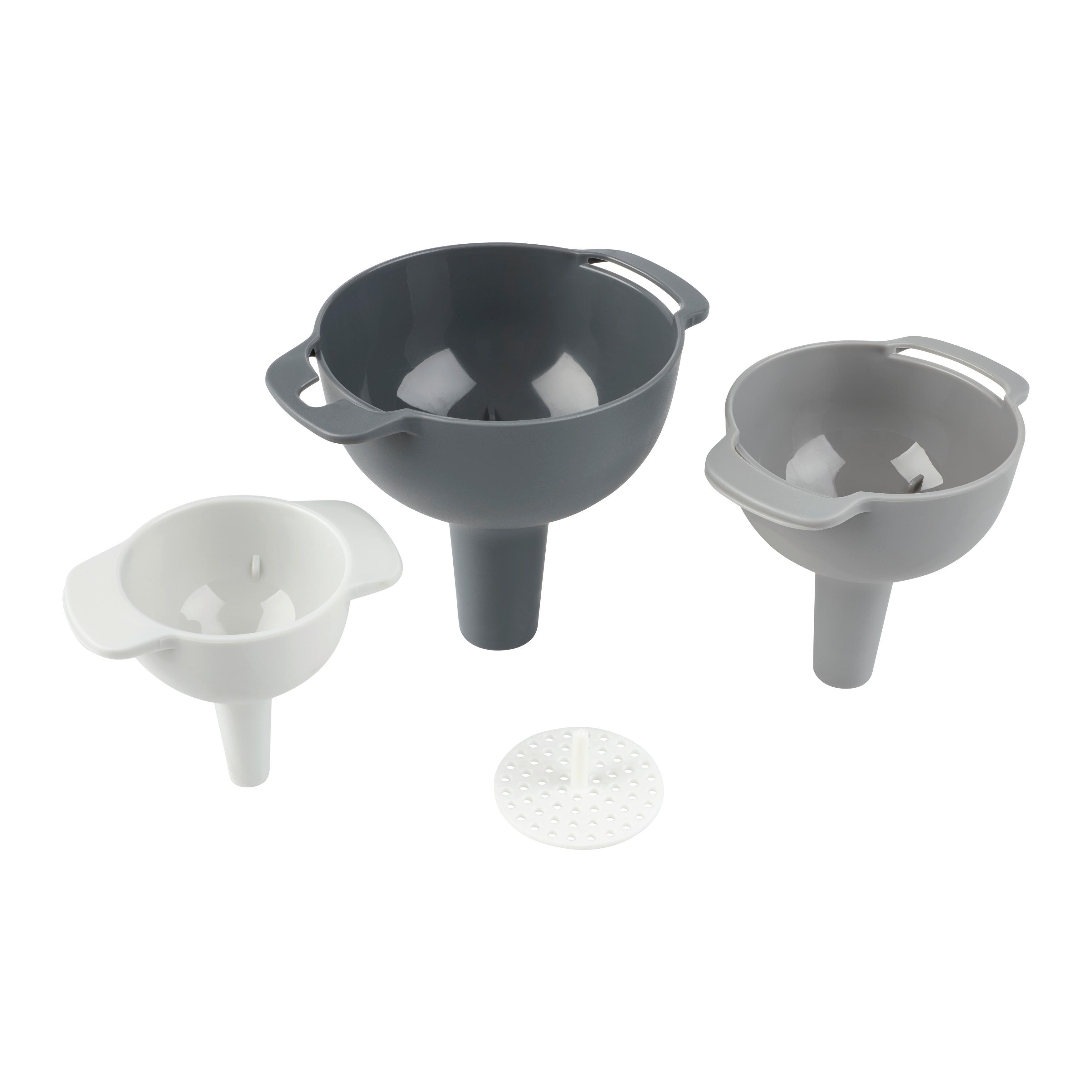 Sada lievikov KIKI - sivá/biela, Konventionell, plast - Mömax