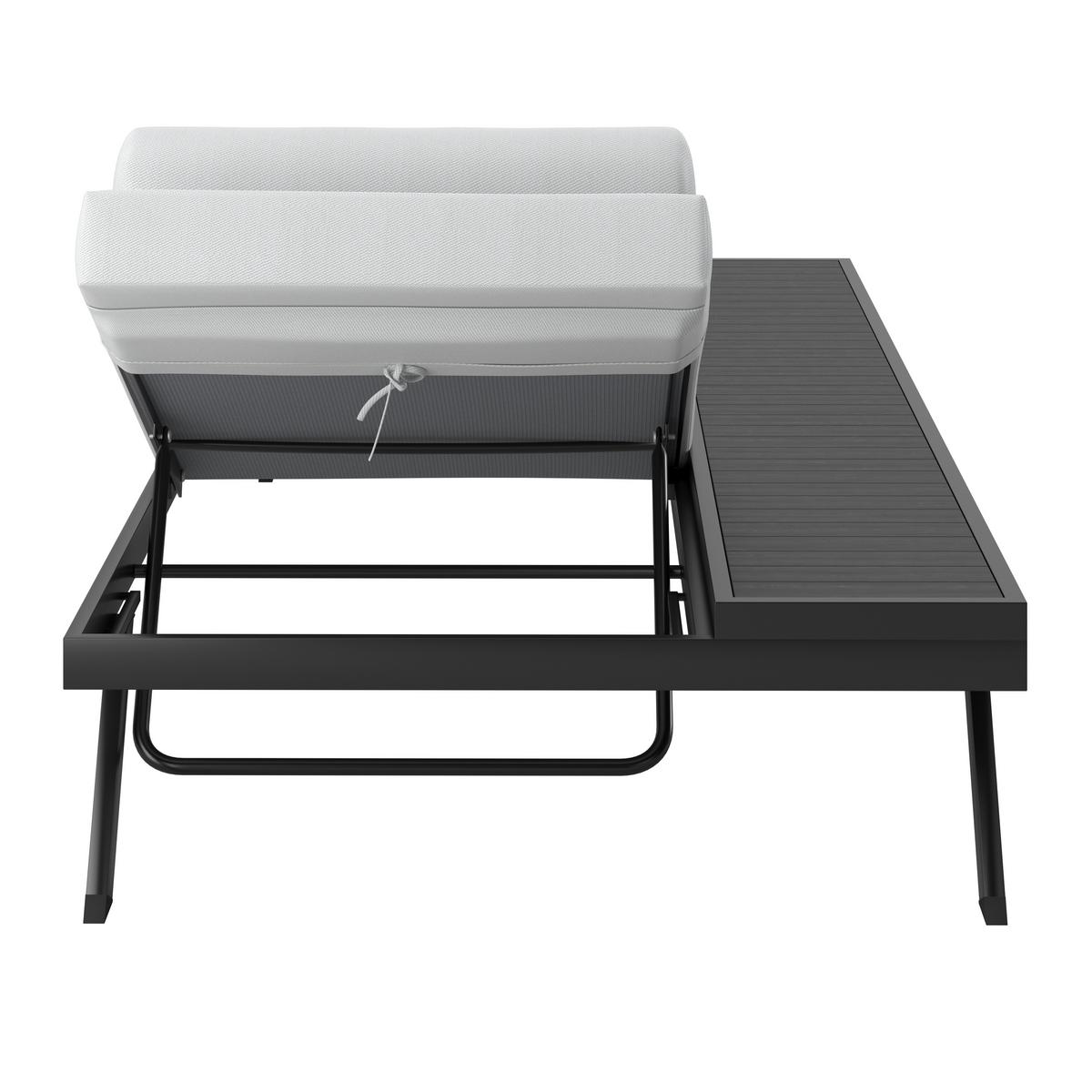 ZAHRADNÍ LEHÁTKO AVOLINA - světle šedá/tmavě šedá, Moderní, kov/textil (199/86/40cm) - Bessagi Garden